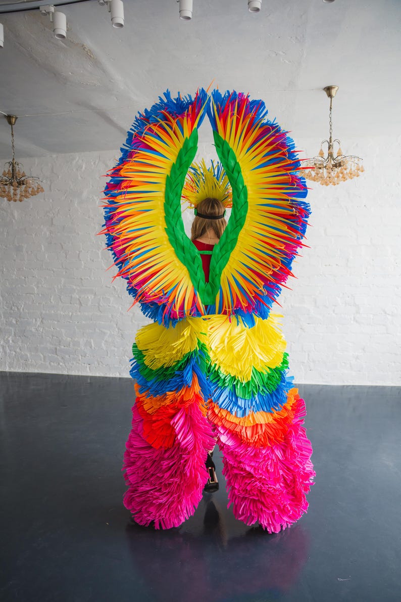 Samba Ropa Pride Costume, Yellow, Red Samba Dance Costume, Cosplay Costume ...