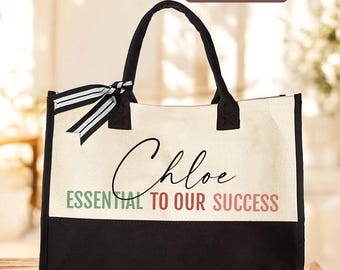 Personalized Tote Bag for Team Member, Essential to Our Success Appreciation Gift, Custom Coworker Tote, Employee Thank You Bag,Gift for Her
