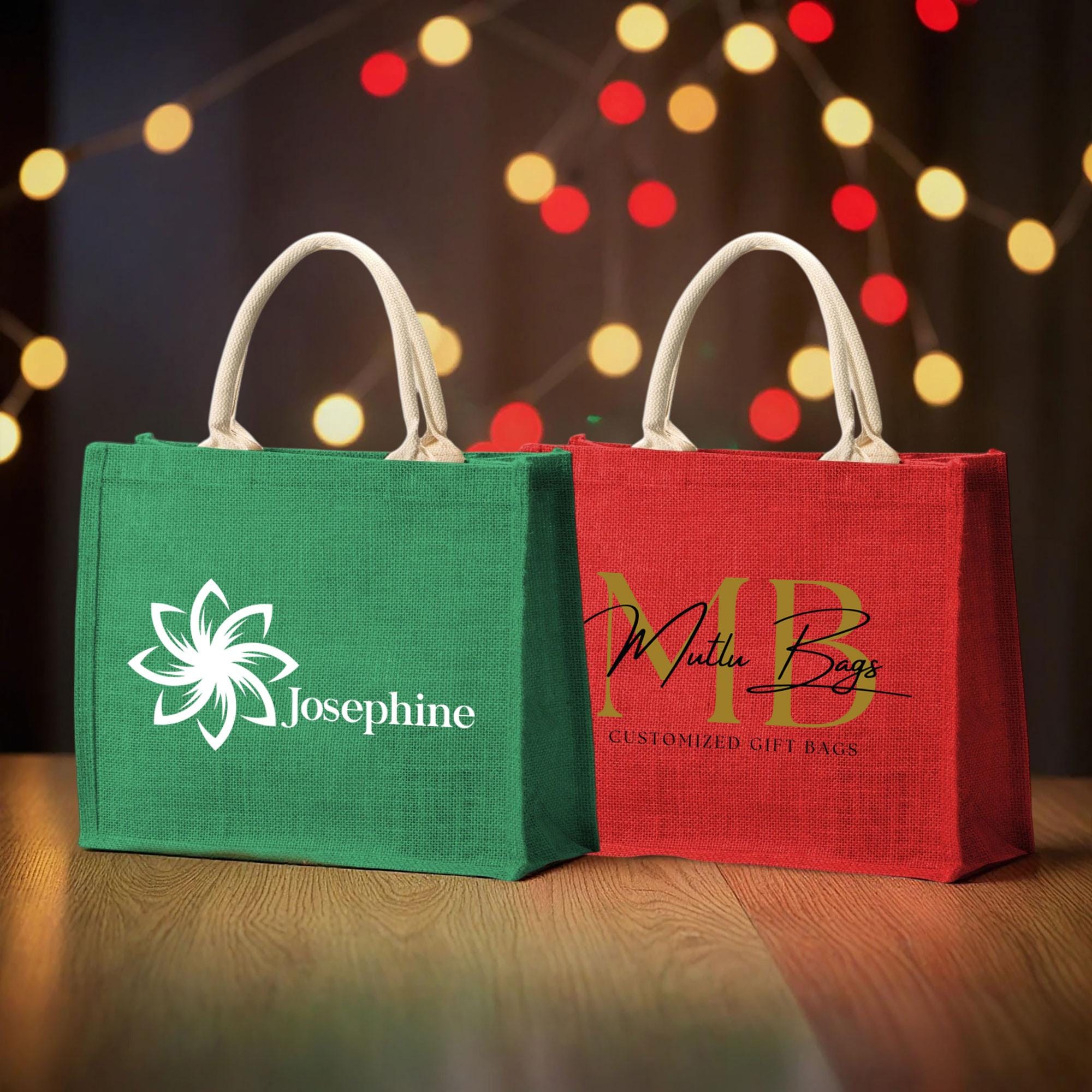 Custom Logo Jute Tote Bag