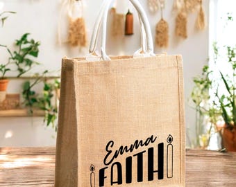 Faith Name Tote, Custom Religious Tote Bag, Personalized Church Tote, Eco Friendly Tote Bag, Daily Tote Bag, Christian Gifts, Tote for Women