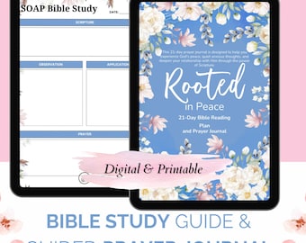 Bible Study Guide and Prayer Journal, Bible Study Printable, Bible Verse Mapping, GoodNotes Template, Bible Study Template and Sermon Notes