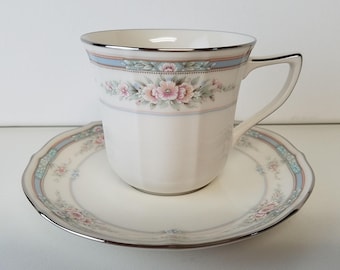 Noritake ROTHSCHILD Ivory China Tea Cup/Saucer Set #7293 Near Mint