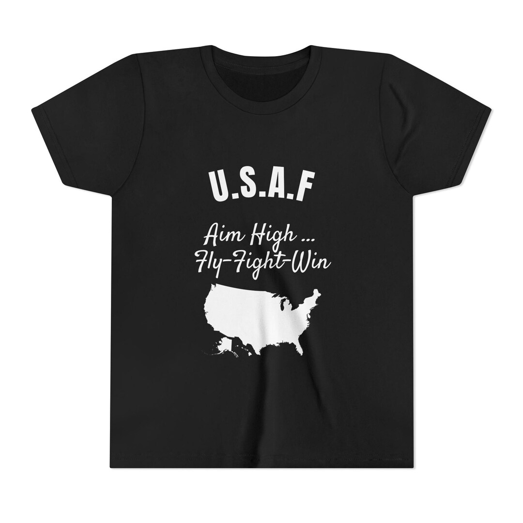 Kids Air Force T-shirt – 'aim High, Fly High, Win' Design | 7 Colors ...