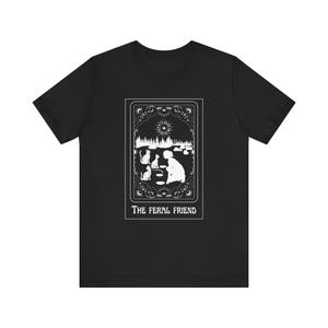 Camiseta con la carta del tarot, El amigo salvaje, Camiseta para amantes de los gatos, Camiseta estampada, Camiseta unisex, Camiseta para amantes de los gatos