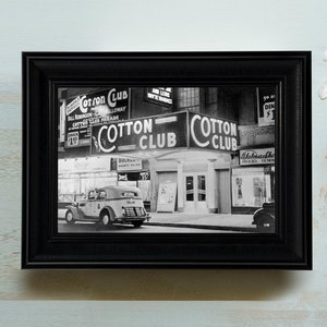 Cotton Club Harlem NYC Vintage Framed Print - 1920s Black & White Jazz Poster, Vintage Wall Art, Disco Party Decor