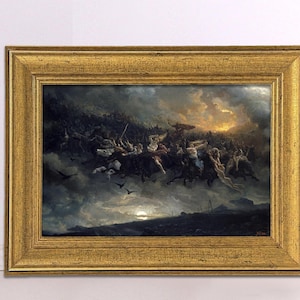 Peter Nicolai Arbo: The Wild Hunt of Odin (Aasgaardreien) (1872) - Vintage Framed Wall Art Print