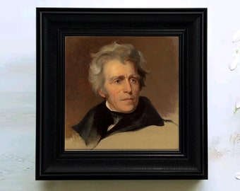 Andrew Jackson - Vintage Framed Portrait Art: A Timeless Piece for Classic Wall Decor and Historical Elegance
