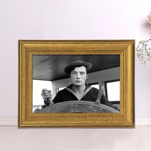 Buster Keaton The Navigator 1924, Silent Film Icon, Classic Movie Still, Vintage Framed Art Print, 1920s Cinema