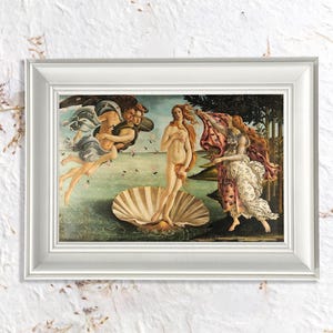 The Birth of Venus by Sandro Botticelli Vintage Framed Wall Art, Classical Art, Renaissance Masterpiece, Iconic Art Print, Venus Art Decor