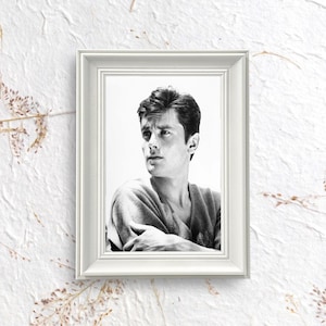 Alain Delon Black White Vintage Framed Wall Art Iconic Actor Print French Cinema Decor