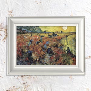 Vincent van Gogh - The Red Vineyard Vintage Framed Art, Iconic Masterpiece for Art Lovers