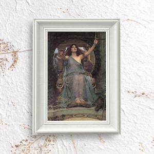 Offering the Cup to Odysseus Ulysses 1891 by John William Waterhouse Framed Art, Classic Mythological Painting, Vintage Wall Art