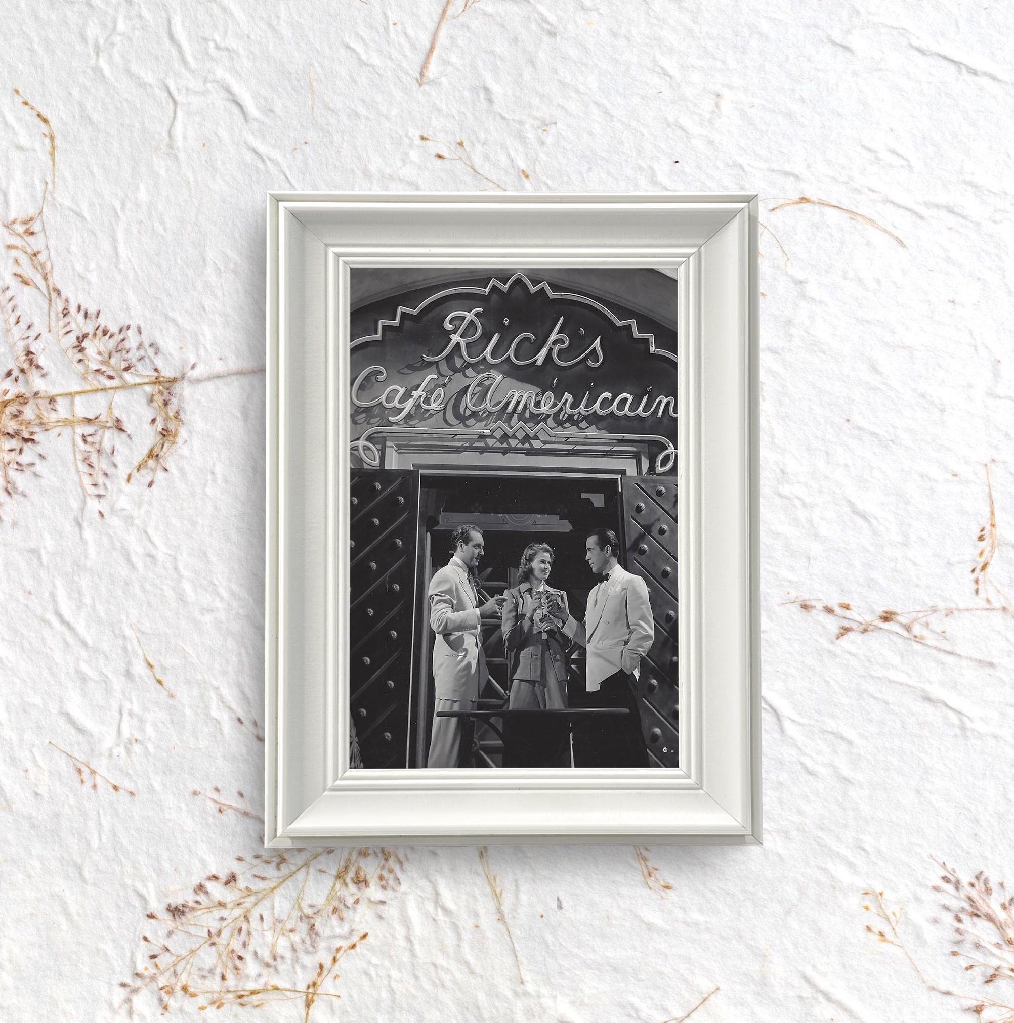 On The Casablanca Set Framed Print | Vintage Movie Art | Classic Hollywood Poster for Film Lovers