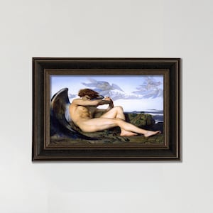 Alexandre Cabanel Fallen Angel Vintage Framed Wall Art - Cabanel Painting Reproduction, Classic Art Canvas, Angel Wall Decor, Fallen Man