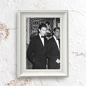Cary Grant & James Stewart Vintage Framed Print, Classic Hollywood Duo Wall Art for Timeless Movie Star Collection and Retro Decor