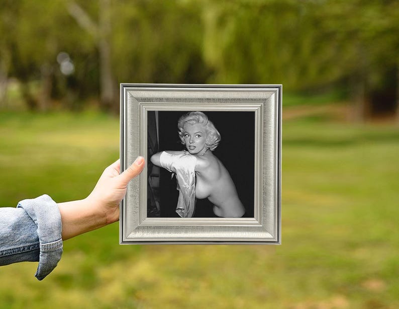 Marilyn Monroe Nude Leaked Photo, Sensual Vintage Framed Print, Iconic
