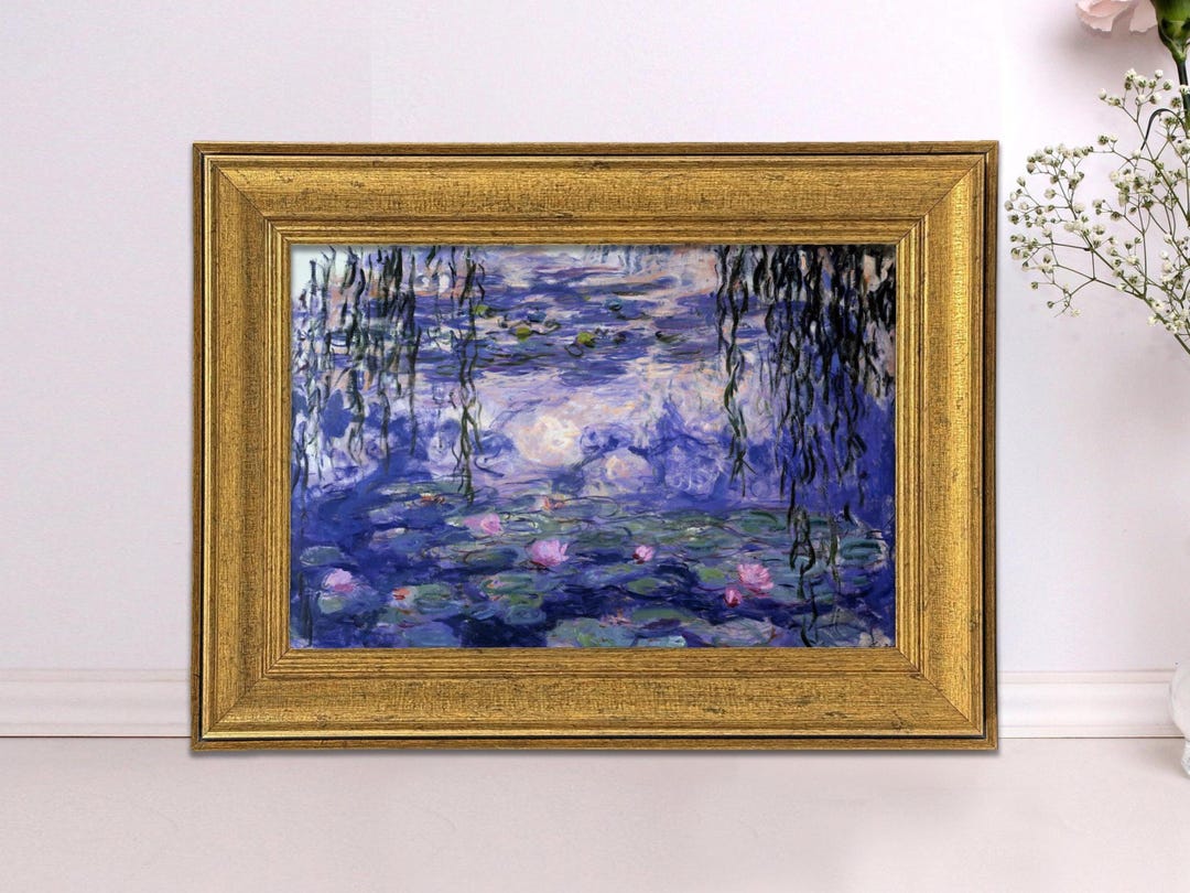 Tableau Décoratif « Nymphéas » De Monet - Impression Sur Toile Encadrée - Fabriqué En Italie - Sur Mesure Possible