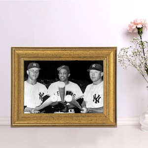 Three Slugging Outfielders Framed Print | Vintage Baseball Art | Iconic Sports Poster for Baseball Fans