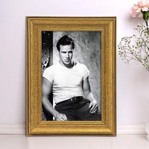 Marlon Brando &quot;Un tranvía llamado deseo&quot; (1951), arte enmarcado vintage, póster de película clásica, lámina icónica, decoración de pared retro de Hollywood.
