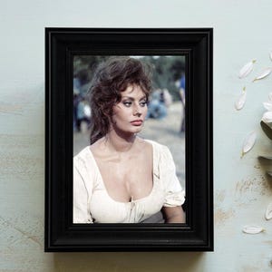 Sophia Loren Color Vintage Photo - Iconic Framed Print for Hollywood Wall Art and Timeless Celebrity Decor