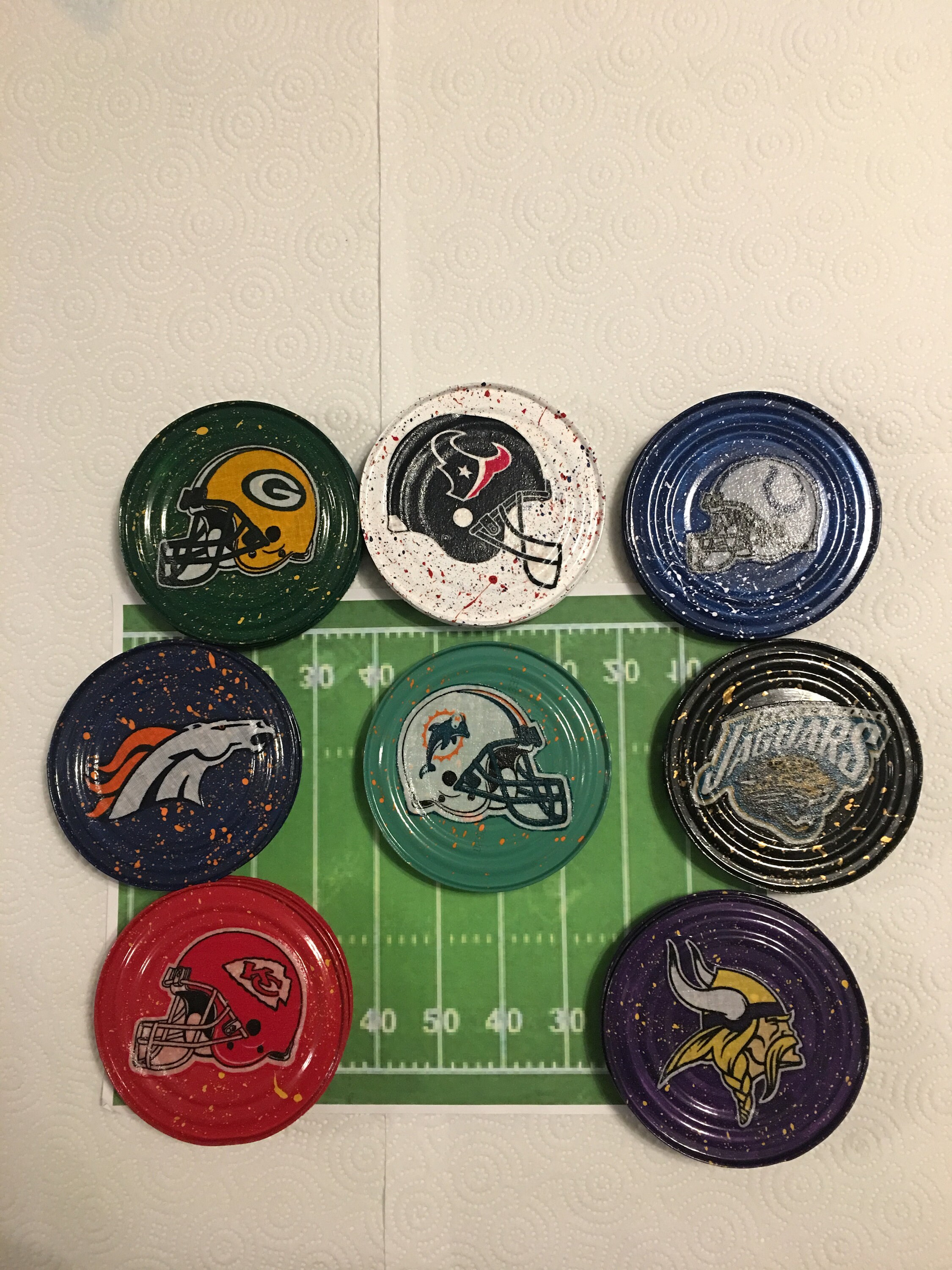 FOOTBALL COASTERS Set of 4 Your Choice of Nfl team Etsy