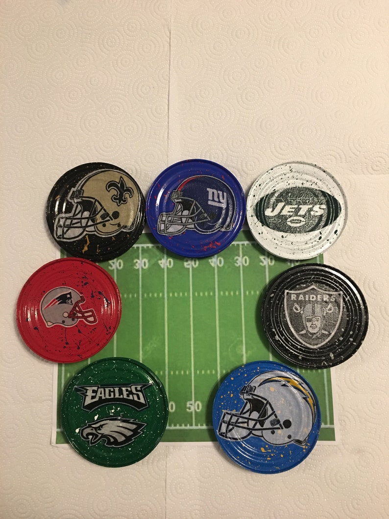 FOOTBALL COASTERS Set of 4 Your Choice of Nfl team Etsy