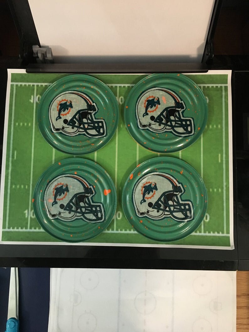 FOOTBALL COASTERS Set of 4 Your Choice of Nfl team Etsy