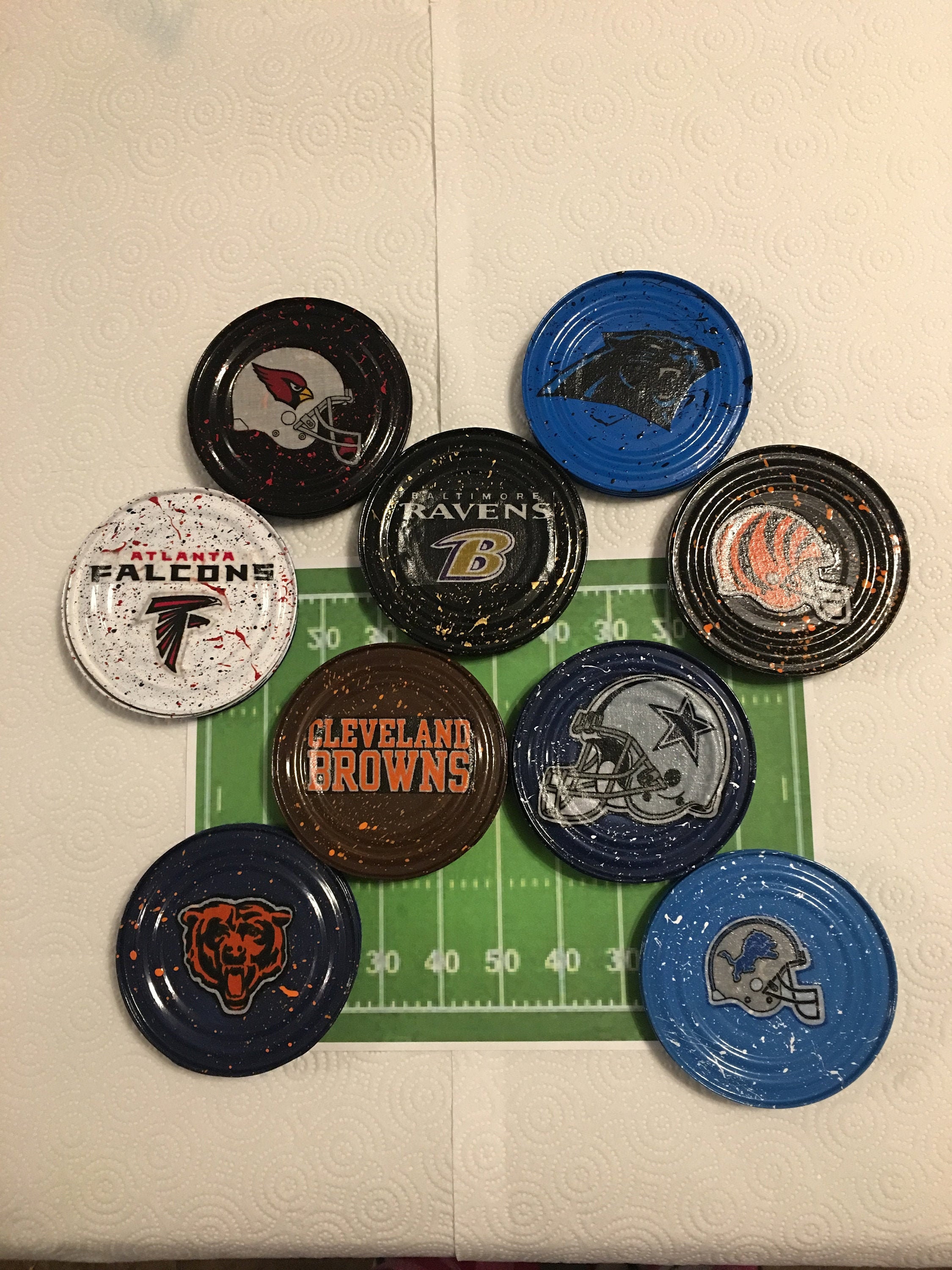 FOOTBALL COASTERS Set of 4 Your Choice of nfl team Etsy