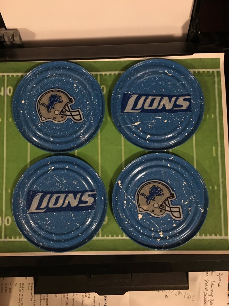FOOTBALL COASTERS Set of 4 your Choice of Nfl Team Etsy