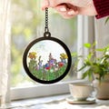 Flower Glass Suncatcher Ornament, Acrylic Birth Flower Hanging, Memorial Gift, Window Decor, Mother’s Day Gift for Mom, Floral Keepsake