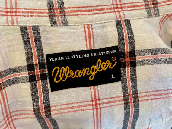 Western Blouse, 90s Wrangler Work Shirt, Plaid Ra… - image 8