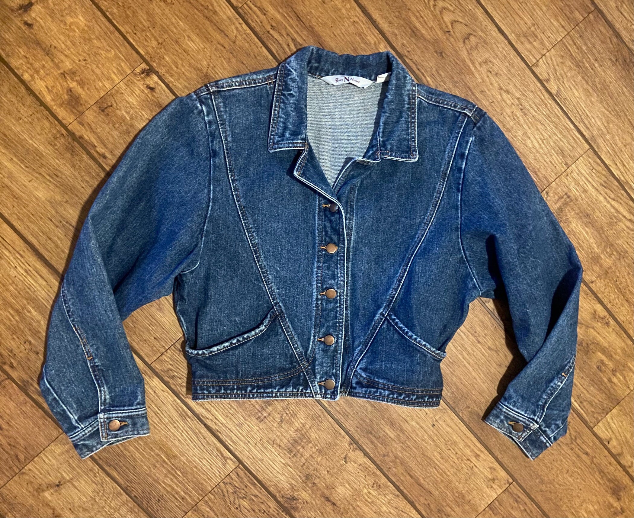 90年代ヴィンテージ クロップドデニムジャケット：ミディアム