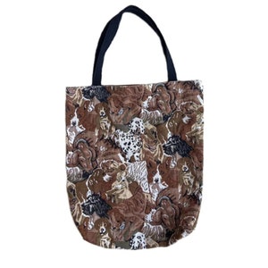 Sac à main rétro en tissu léger et pliable pour les amoureux des chiens