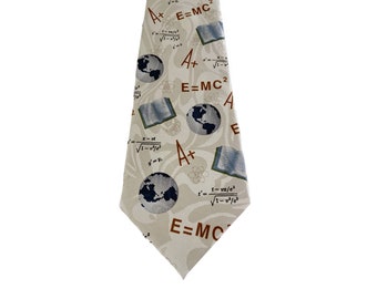 Sciences, cadeau pour professeur de mathématiques, cravate fantaisie physique, cravate vintage des années 90