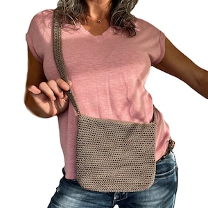 Die Sak Vintage häkeln Vegan Geldbörse, 90er Jahre Tasche mit Reißverschluss