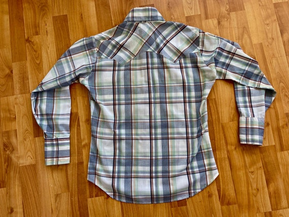 1970s Levis MENS Vintage Plaid Shirt, Trucker Sty… - image 6