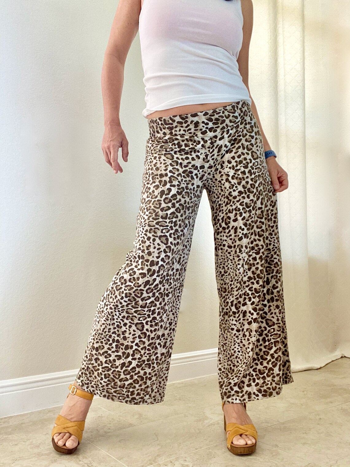 leopard flowy pants