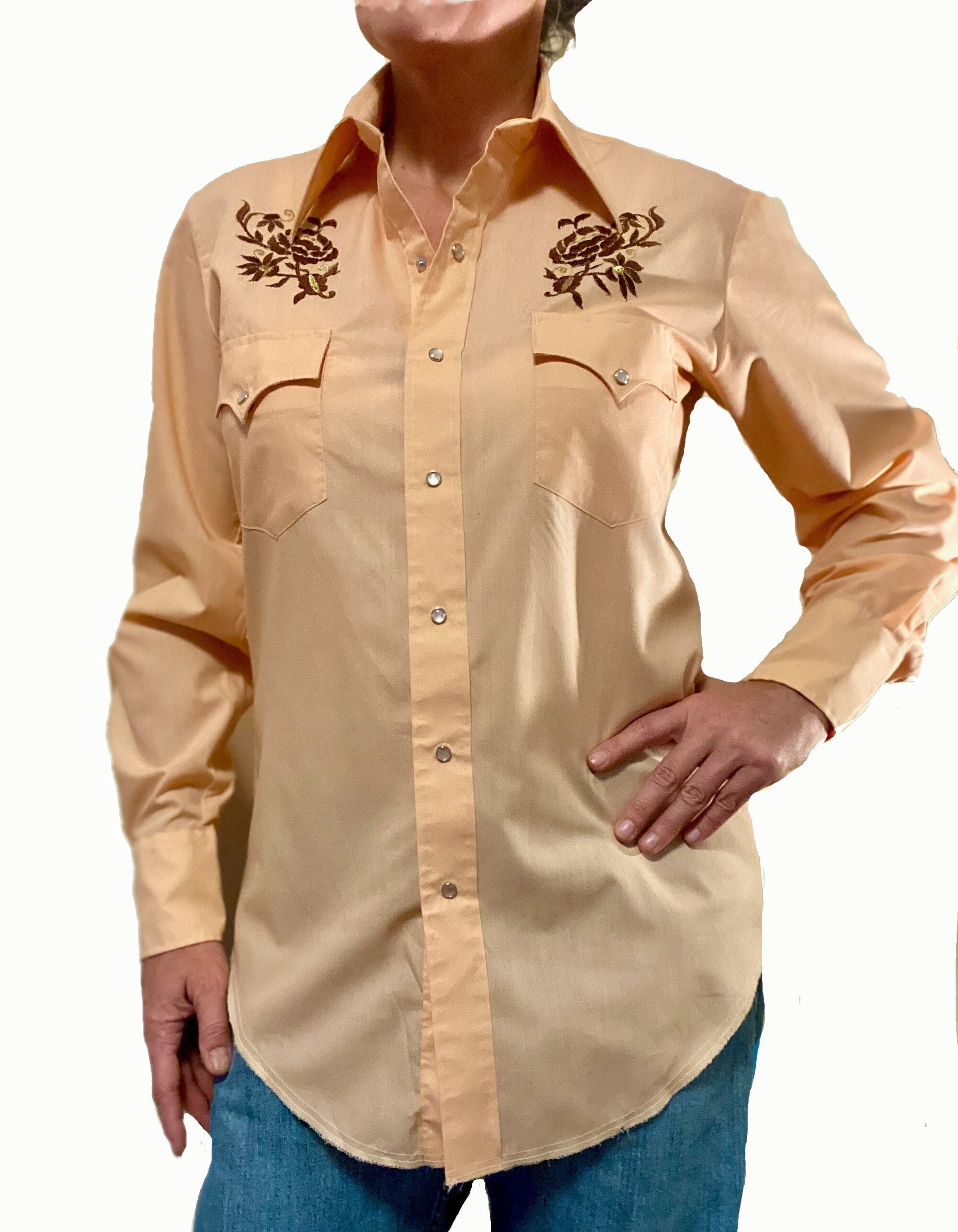 Vintage Western Shirt Southwest Shirt Kleding Herenkleding Overhemden & T-shirts Overhemden Westernwear Medium M Size 16 Southwestern button up Vintage Shirt 