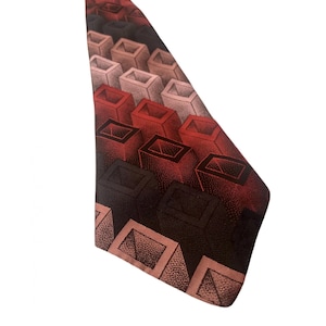 70s Aesthetic Necktie, Retro Graphic Print Vintage Ron Burgundy Tie