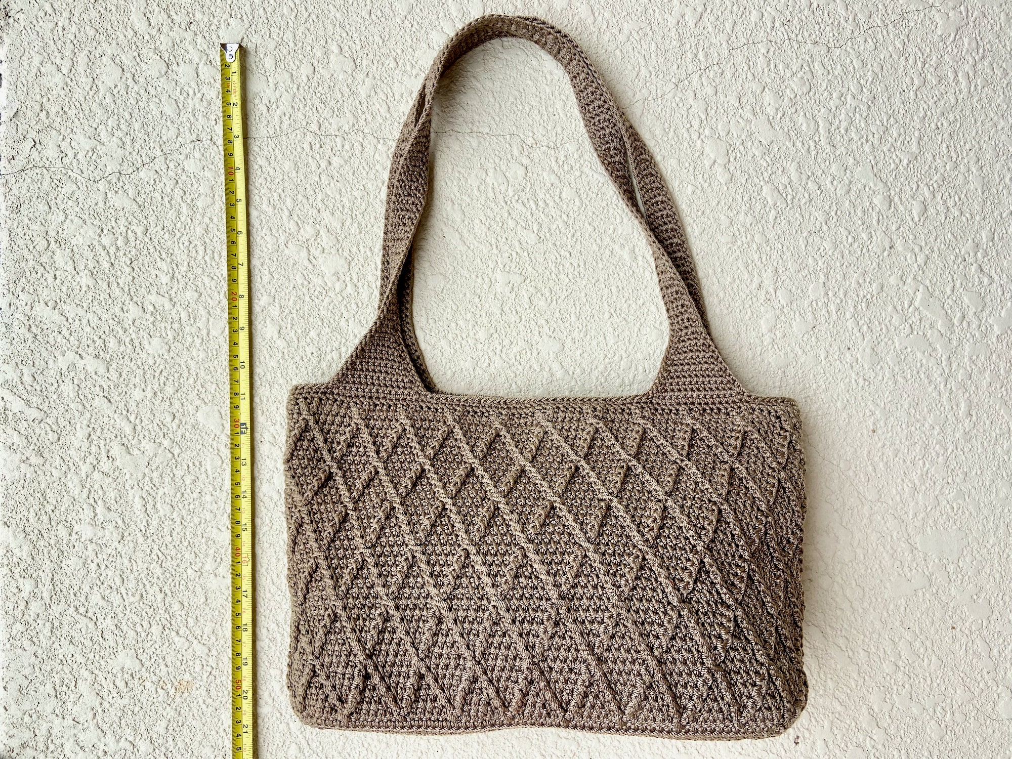 The Sak 90s Purse, Crochet Shoulder Bag Double Handle Tote, Y2K Style Vegan Handbag