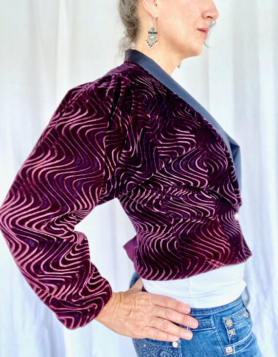 Vintage Velvet Jacket, Puff Sleeve Formal Jacket, Sin… Gem