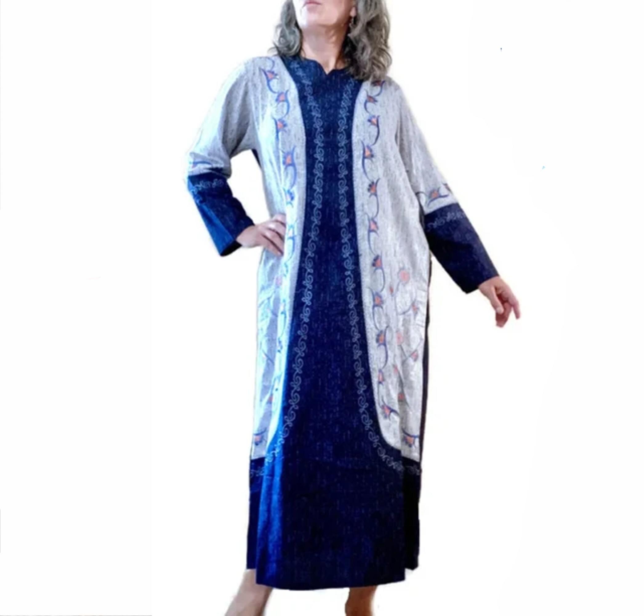 Moroccan Kaftan, Vintage Lounge Wear House Dress. M. L. XL