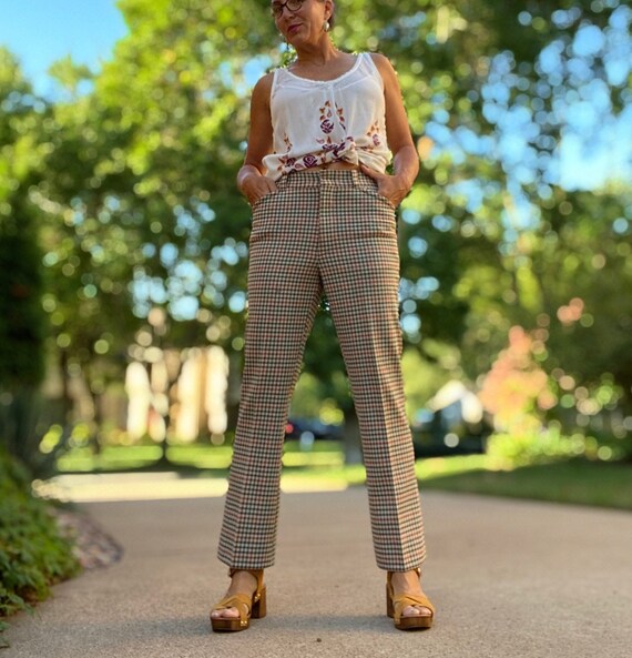 Vintage 70s Trousers, 1970s Jantzen Double Knit Ch