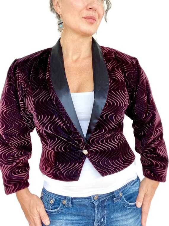 Vintage Velvet Jacket, Puff Sleeve Formal Jacket, Sin… Gem