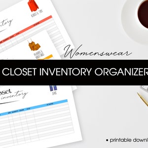 Closet Organizer Printable Wardrobe Inventory Management, Fillable PDF Planner, Clothing Storage. US Letter, A4