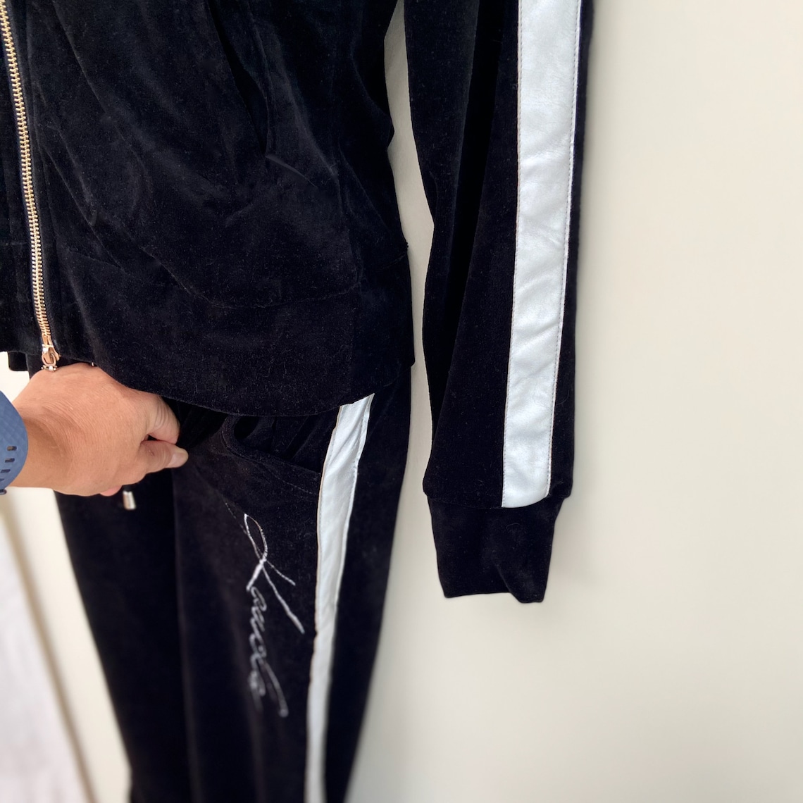 Vintage Y2K Black Velour Tracksuit Velvet Tracksuit with Etsy
