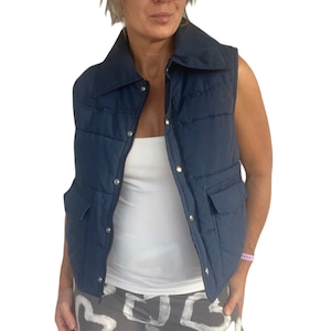 Retro Unisex Down Winter Bodywarmer Vest 70s, 80s Style. M
