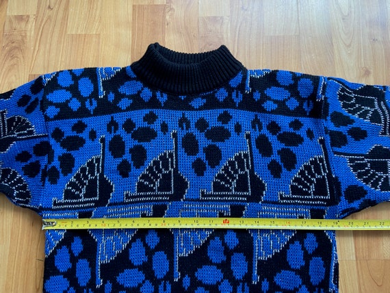 Vintage 80s Jumper Mock Neck Embellished Sweater,… - image 6