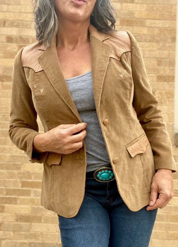 70s Blazer Western Aesthetic Corduroy Vintage Sport Coat Pioneer