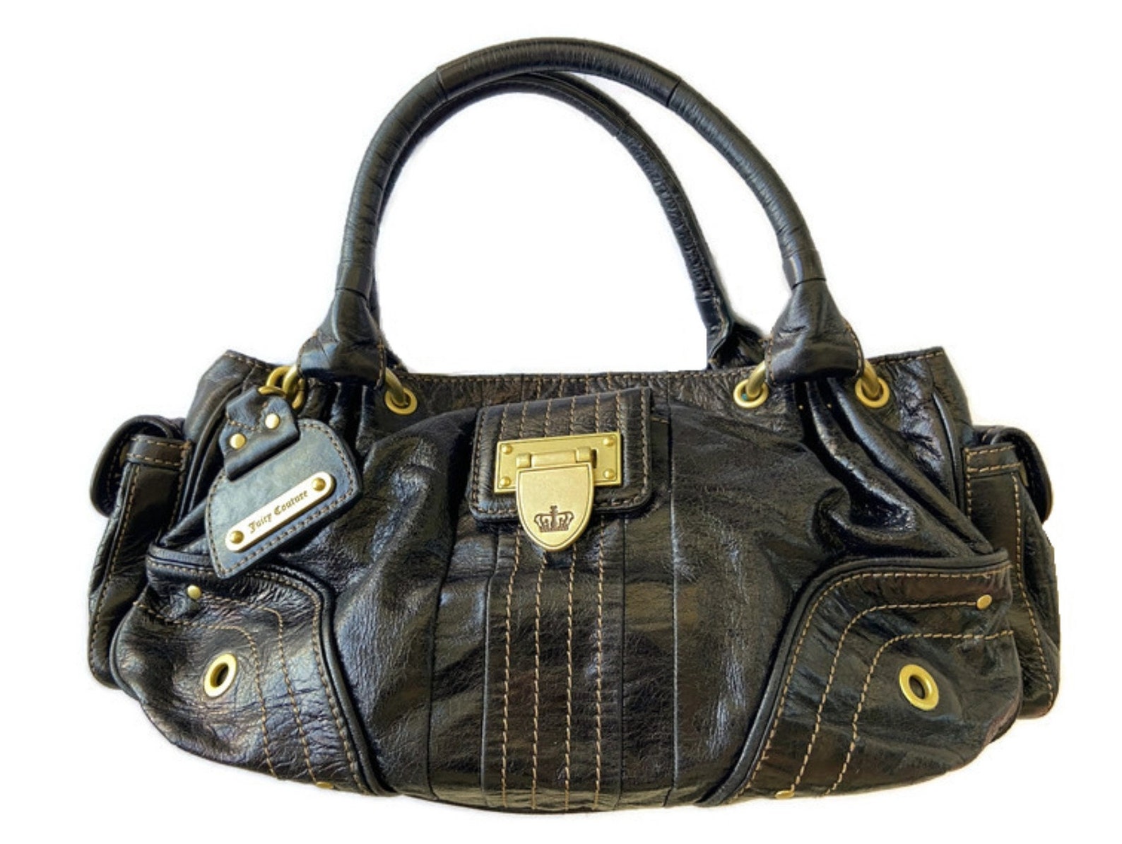 Y2K Satchel Handbag JUICY COUTURE 90s Aesthetic Black Patent - Etsy ...